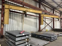 2 TON X 12' GORBEL WALL MOUNTED JIB CRANE W/ 2 TON YALE POWERED HOIST: STOCK #19135