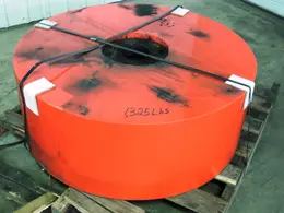 SIMPSON 225F OR G MULLER WHEEL 13" FACE 36" DIA, 4" BORE HOLE, 10" FLANGE HOLE, 1,325 LBS, NEOPRENE COATED