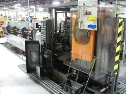 2" MODERN MODEL 2LD CUT OFF MACHINE WITH 16' AUTOMATIC BAR FEEDER , PLC CONTROLS, 1996