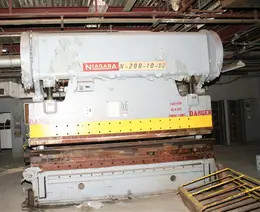 200 TON 12' TON NIAGARA MECHANICAL PRESS BRAKE, MODEL N200-10-12, 4" STR, 6" ADJ, 12" SH