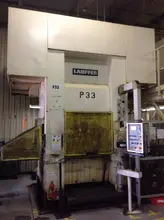 320 TON LAUFFER HYDRAULIC STRAIGHT SIDE PRESS, MODEL RPN 320, 14.5" STR, 24.8" DLO, 39" X 31" BA, 1993