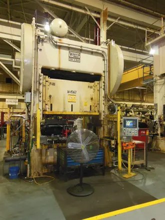 350 TON WARCO STRAIGHT SIDE PRESS, MODEL 350-2-84C, 12" STR, 26" WDO