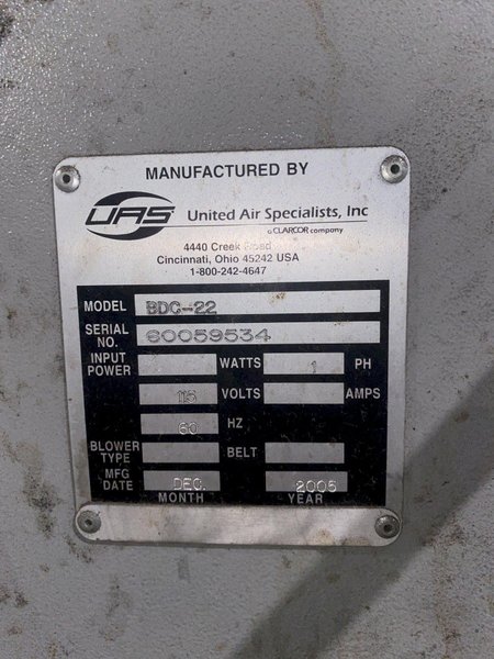 UNITED AIR SPECIALISTS – BDC-22 Dust Collector USED