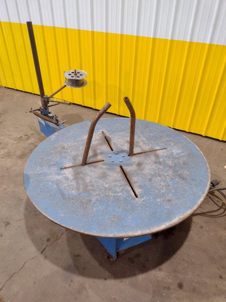 5,500 LBS X 48" AWC (ACCRA-WIRE CONTROLS) MODEL #F-200AF HORIZONTAL PALLET TYPE POWERED DE-COILER REEL: STOCK #19267