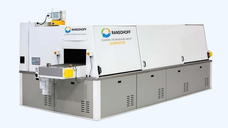 12" WIDE RANSOHOFF LEANVEYOR 3-STAGE STAINLESS STEEL MESH CONVEYOR PASS THROUGH PARTS WASHER, NEW 2017: YOBRO #24292