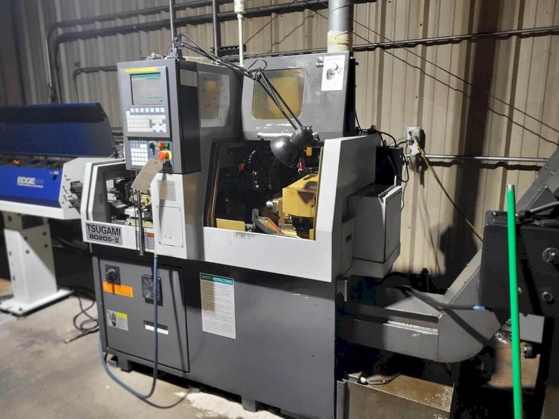 Tsugami B0205-II 5-Axis CNC Swiss Lathe, 2013 – Fanuc OI-TD Control, Edge Bar Feeder, High Pressure Coolant, Chip Conveyor
