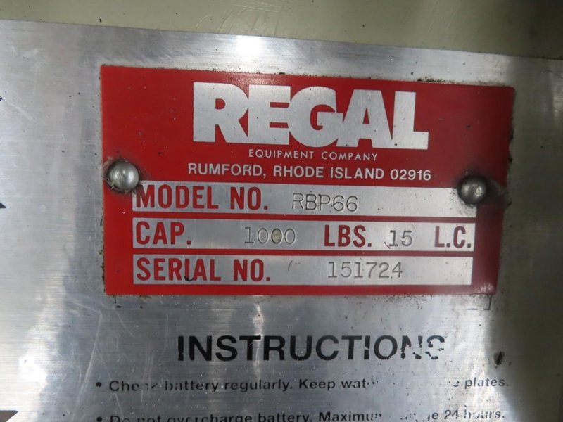 Regal Model RBP66 Electric Lift Table, 1000 LB CAP W Shop Made Hook Hoist- Auction Item