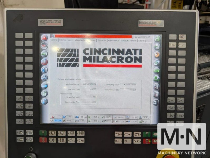 725 TON 140 OZ CINCINNATI MILACRON MODEL MS725 INJECTION MOLDING MACHINE MFG 2015 (2) AVAILABLE