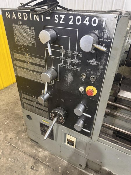 20" X 40" NARDINI MODEL #SZ2040T ENGINE LATHE 3-1/8" HOLE: YOBRO #24608