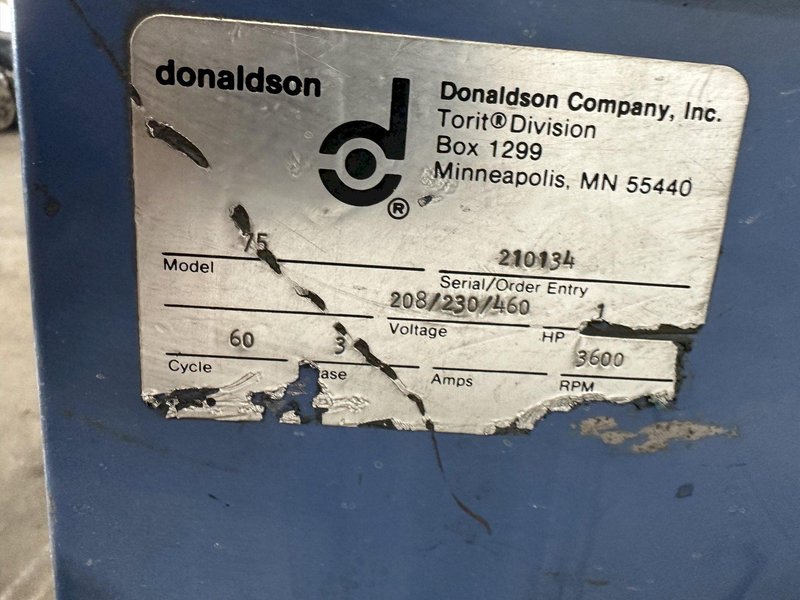 DONALDSON TORIT 75 DUST COLLECTOR. STOCK #0102923