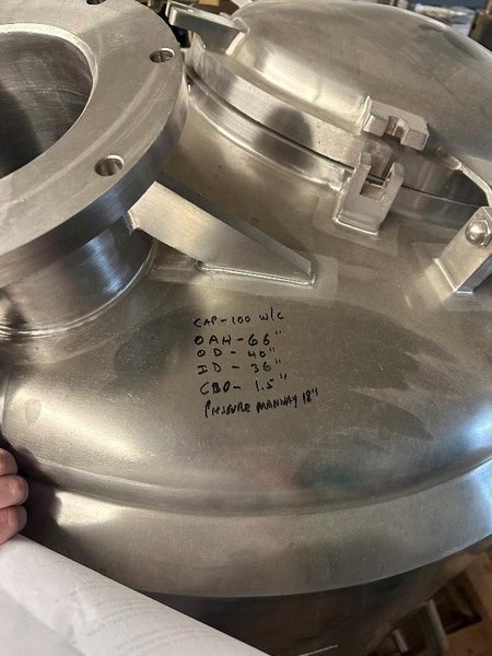 Cherry Burrell 150 Gallon Jacketed Stainless Steel Tank Model 1850, 1978