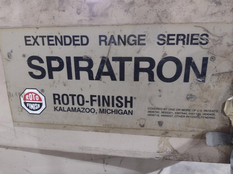 5 CUBIC FOOT ROTO FINISH MODEL #0405MS SPIRATRON VIBRATORY PART DEBURRING FINISHER: STOCK #20351
