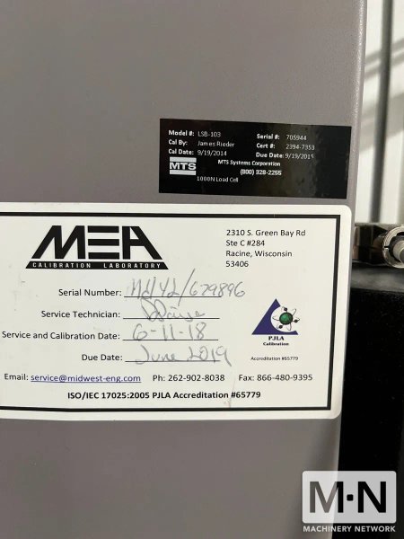 MTS MODEL LSB-103 TENSILE TESTER MFG 2015