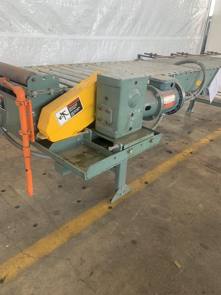 24" X 120" x 30" HYTROL MODEL # 138-ACC POWERED ROLLER CONVEYOR. STOCK # 0640123.
