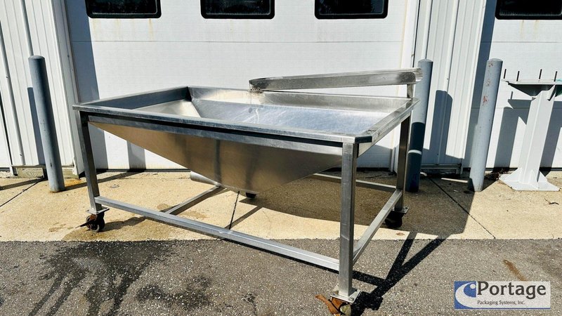 Vegetable / Produce Sorting / Washing / Cleaning / Holding Station  |  S.S. V-Bottom Trough w/Bottom Discharge