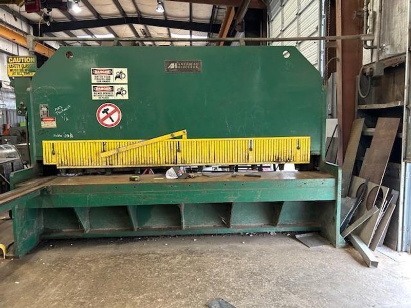 12' X 1/2" AMERICAN HERCULES HYDRAULIC SHEAR. STOCK # 0343725