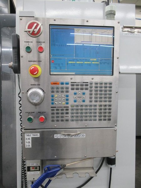 Haas VM-3 CNC Vertical Machining Center, Haas MainCon Ctrl, 4th &amp; 5th Axis Drive, 1000 PSI TSC, Probing, High Speed Machining, 24+1, RJH- Auction Item