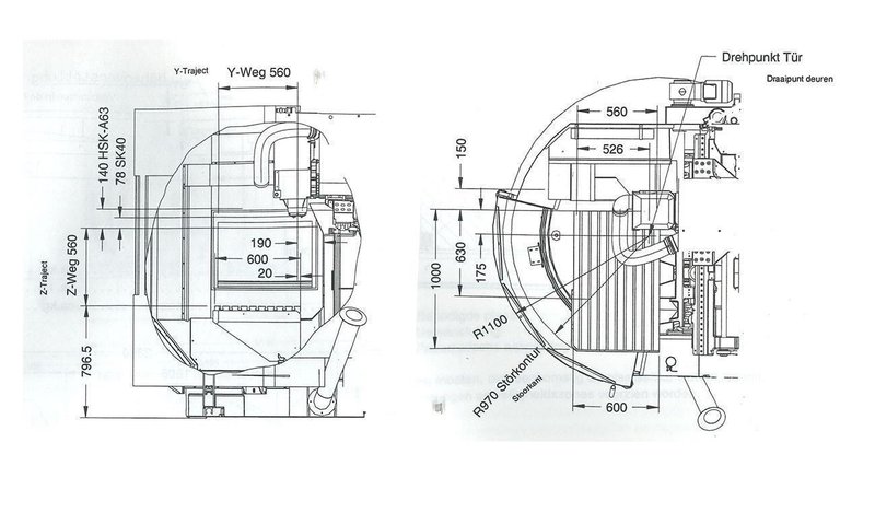 DMG Deckel Maho - DMU 60T X: 630 - Y: 560 - Z: 560 mm