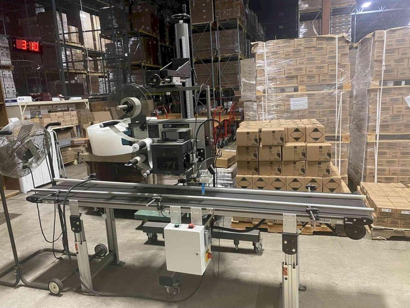 CTM 3600A Labeling System with 16″ x 8′ Conveyor, 2021 – Never Used