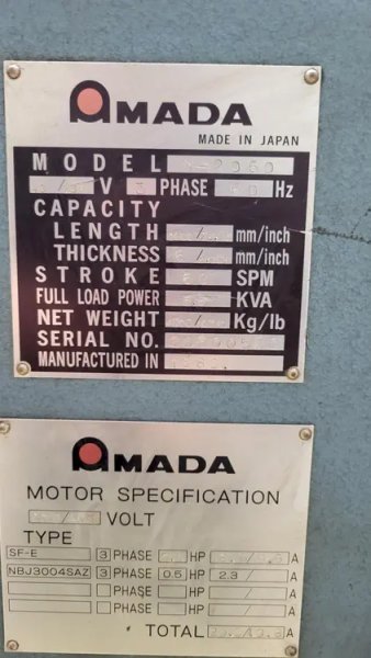 1986 AMADA M-2060 | Shears, Power Squaring (In)