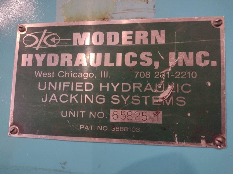 40 TON MODERN HYDRAULICS 4 CYLINDER PORTABLE HYDRAULIC DIE SETTING &amp; SEPARATING SYSTEM: STOCK #23773