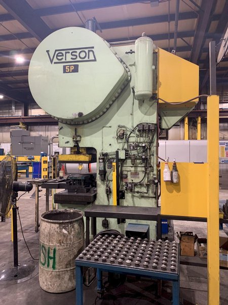 150 ton Verson Single Crank Mechanical Metal Stamping Gap Frame Press For Sale, Model 150-OBG Includes Mechanical Recondition!