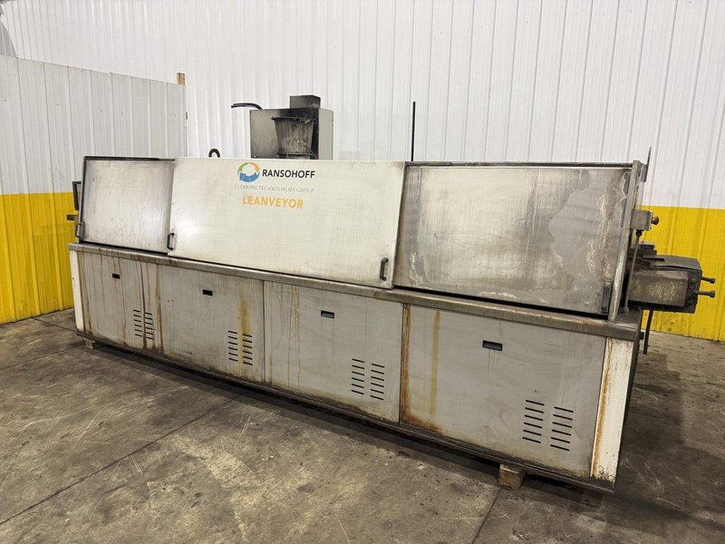 12" WIDE RANSOHOFF LEANVEYOR 3-STAGE STAINLESS STEEL MESH CONVEYOR PASS THROUGH PARTS WASHER, NEW 2017: YOBRO #24292