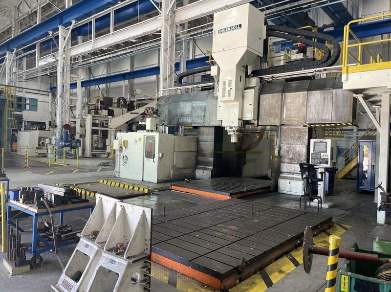 Ingersoll MasterMill 5-Axis CNC Bridge Mill, X-196″ w/Pallet Shuttle USED