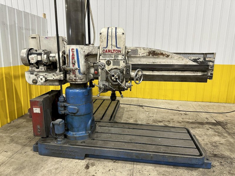 5' X 11" CARLTON MODEL #1A RADIAL DRILL WITH EXTRA VERTICAL TRAVEL: STOCK #21962