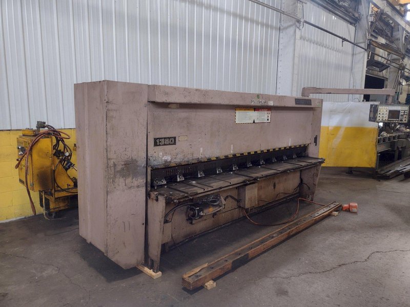 10' x 10 GAUGE CINCINNATI MODEL #1350 CNC HYDRAULIC POWER SQUARING SHEAR: STOCK 17233