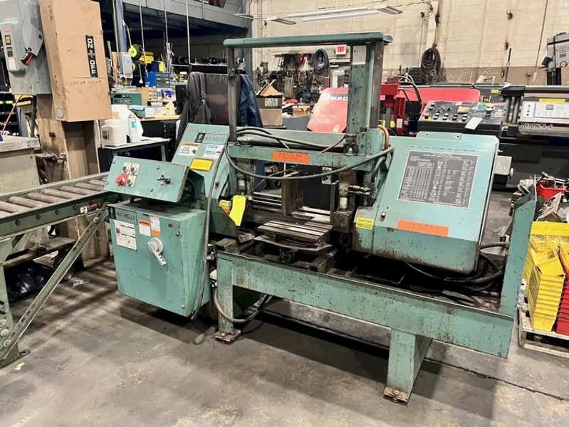 USED W.F. WELLS 10" X 17" HORIZONTAL DUAL POST SEMI-AUTOMATIC BANDSAW MODEL W-10-1, Year: 1995