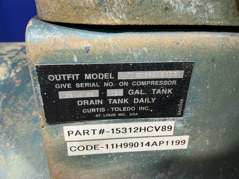 Curtis 15 Hp  Air Compressor - Cv89d123s3n