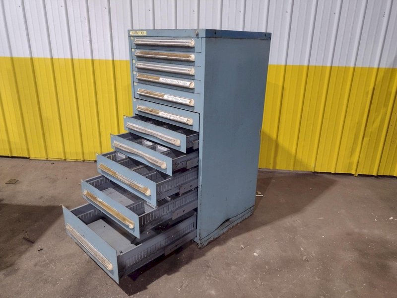 11 DRAWER STANLEY VIDMAR BLUE TOOL STORAGE CABINET 30" X 29.5" X 59"H : YOBRO 26150