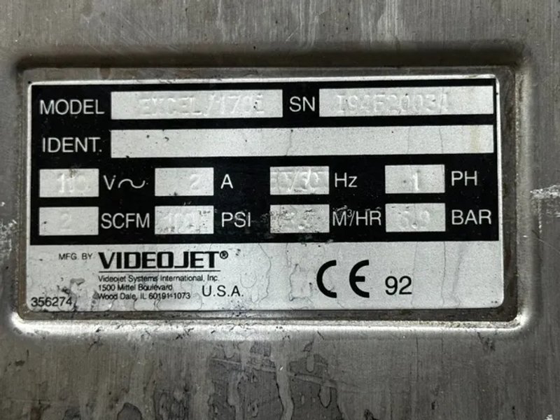 Videojet Excel Series 170 Coder - Excel Series 170