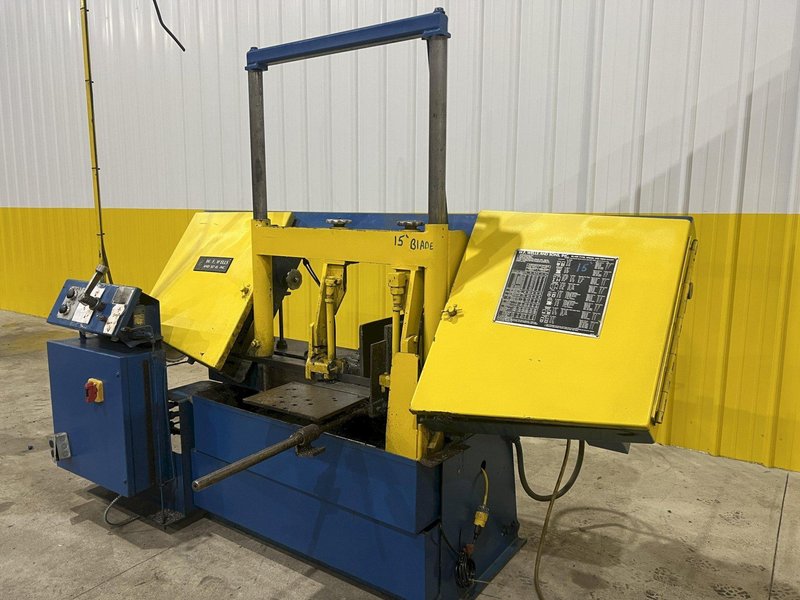 15" X 17" WF WELLS MODEL #F-15 TWIN POST HORIZONTAL BANDSAW: STOCK #20619