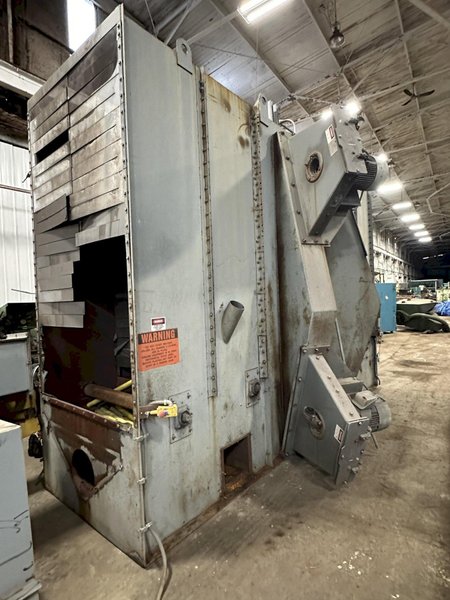 48" X 96" X 8 WHEEL PANGBORN MODEL #ES-1838-22 ROLLER CONVEYOR PASS-THRU BLAST SYSTEM, NEW 2007: STOCK #21212