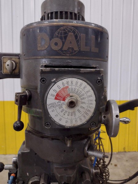2 HP DOALL MODEL @PM-200V RAM TYPE VERTICAL MILL WITH POWER FEED &amp; DRO: STOCK #22880