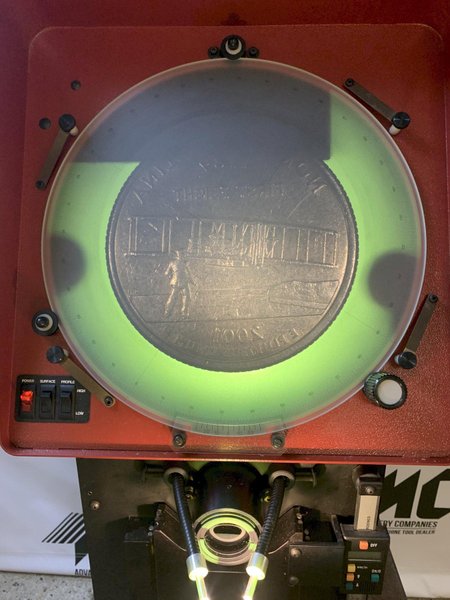 14" STARRETT HE350 Comparator, 10x, LCD displays, Surface.