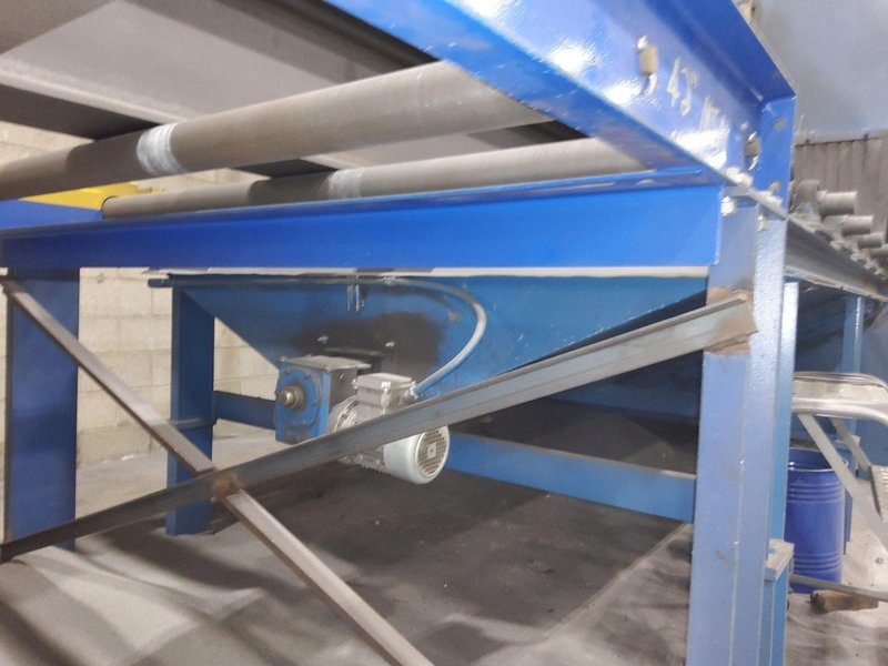 72" /36" WIDE X 16" HIGH PANGBORN MODEL #ES-1821-109 4-WHEEL ROTOBLAST STRUCTURAL STEEL BLAST MACHINE: YOBRO #24788