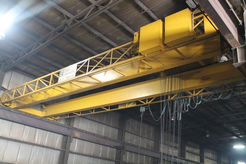 20 TON X 45'10" ZENAR OVERHEAD BRIDGE CRANE WITH POWER ROTATION OF LOWER BLOCK: STOCK #63568