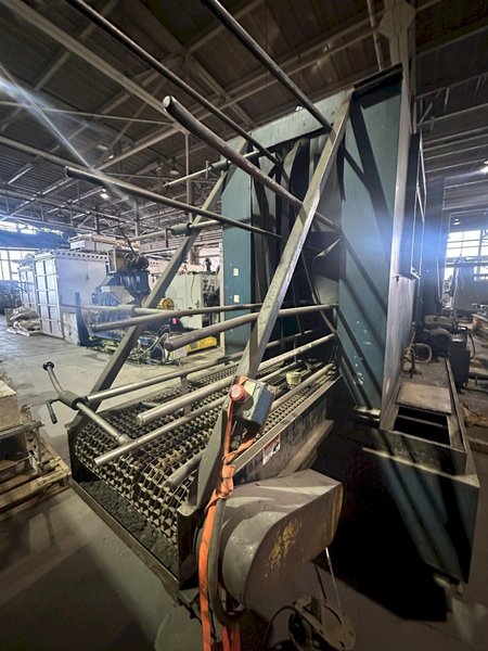 24" X 50" DUNNAGE WASH SYSTEMS 3-STAGE STAINLESS STEEL PASS THRU CONVEYOR TOTE / PALLET WASHER: STOCK #14892