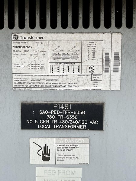 #5 cranker (not available now) HICO Three Phase Shell Form Transformer, Rated Capacity  81000/108000/135000 KVA, 345000 HV, 13800 XV, 13800 LV, Class ONAN/ONAF1/ONAF2