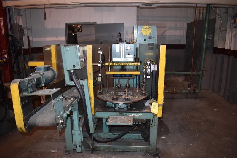 12 Ton NEFF C-Frame Hydraulic Press Model D12-5M, 7" STR, 18" DLO, 7" Throat, Rotary Table