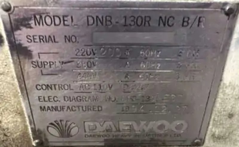Daewoo DNB-130R CNC Horizontal Table Type Boring Mill
