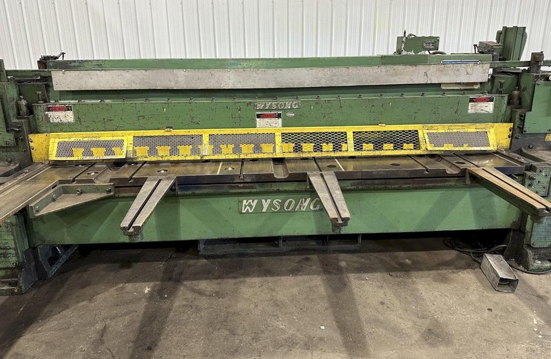 12' X 1/2" WYSONG MODEL #1250 MECHANICAL POWER SQUARING SHEAR. STOCK #1228024