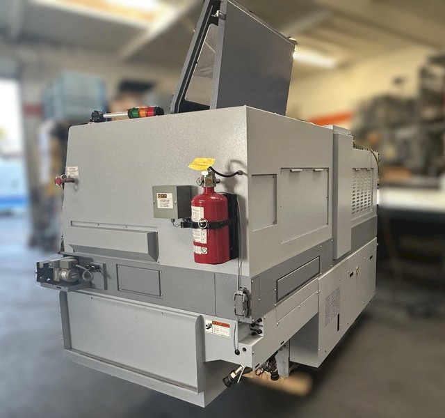 STAR SR-32JII Type B Swiss CNC Lathe 2019 w/ Turning Tool with 6 Stations, Back Side facing Operator 5 Stations Live, Back Side Sub Spindle Tools 8 Stations (4 /4 stacked on top of each other all live) (The Y Axis), Parts Conveyor, LNS Alpha 538 Magazine Bar Loader, Fire Suppression System. Ran oil.