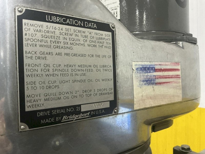 2 HP BRIDGEPORT SERIES I VERTICAL RAM TYPE KNEE MILL WITH DRO, POWER FEED: YOBRO #26188