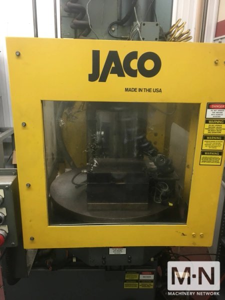 40 TON 2.5 OZ JACO VERTICAL CLAMP INJECTION MOLDING MACHINE MFG 1995