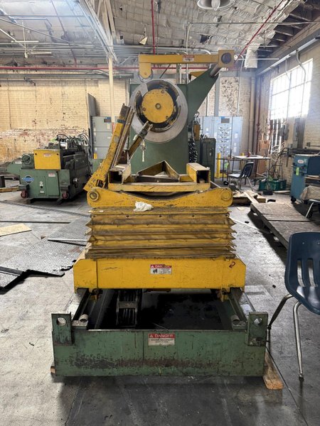 20,000 LB X 54" COE CPR-PC-20954 POWERED COIL REEL/UNCOILER WITH COIL CAR. STOCK # 0225026