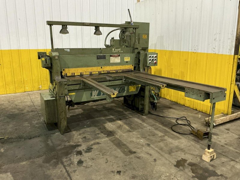 4' X 10 GAUGE WYSONG MODEL #1048 MECHANICAL POWER SQUARING SHEAR W/ BACK GAUGE : YOBRO #26001